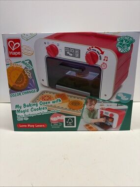 Kids Red Baking Oven Toy with Magic Cookies